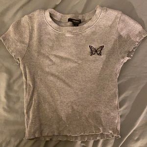 grey butterfly tight fitted top